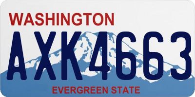 WA license plate AXK4663