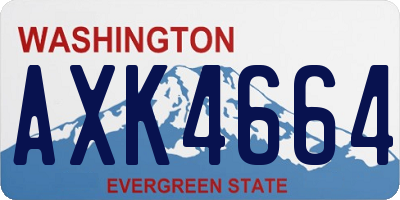 WA license plate AXK4664