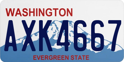 WA license plate AXK4667