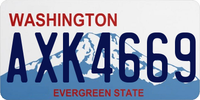 WA license plate AXK4669