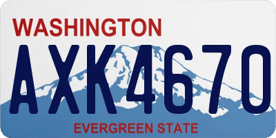 WA license plate AXK4670