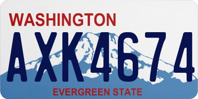 WA license plate AXK4674