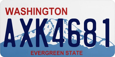 WA license plate AXK4681