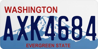WA license plate AXK4684