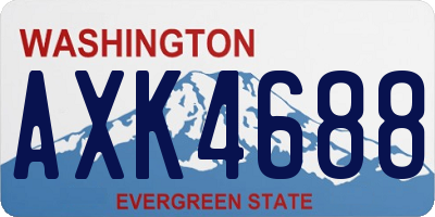 WA license plate AXK4688