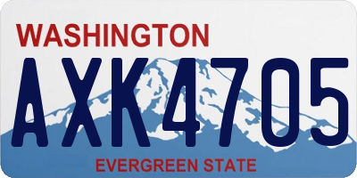 WA license plate AXK4705