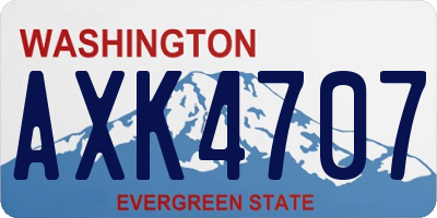 WA license plate AXK4707