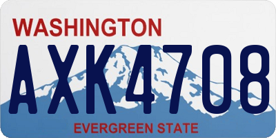 WA license plate AXK4708