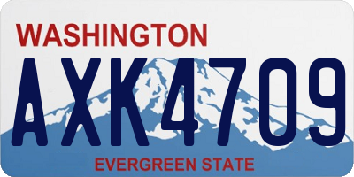 WA license plate AXK4709