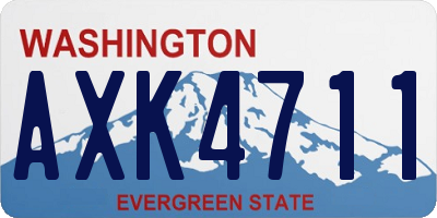 WA license plate AXK4711