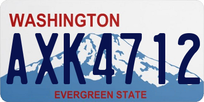 WA license plate AXK4712