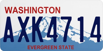 WA license plate AXK4714