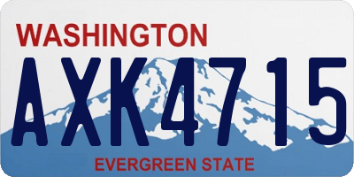 WA license plate AXK4715