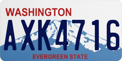 WA license plate AXK4716