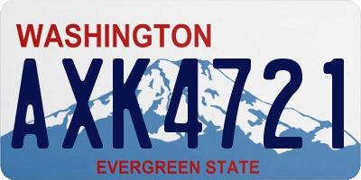 WA license plate AXK4721