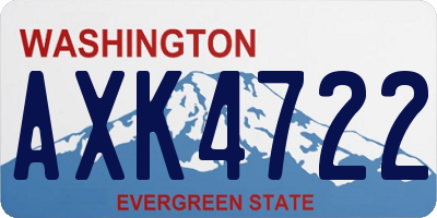 WA license plate AXK4722