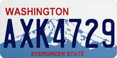 WA license plate AXK4729