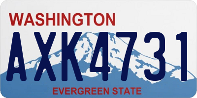 WA license plate AXK4731