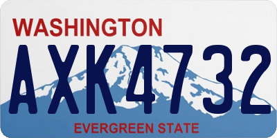 WA license plate AXK4732