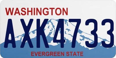 WA license plate AXK4733