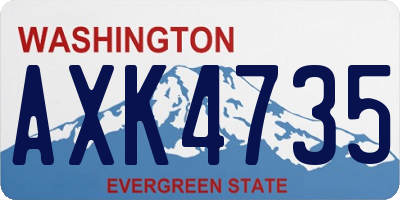 WA license plate AXK4735