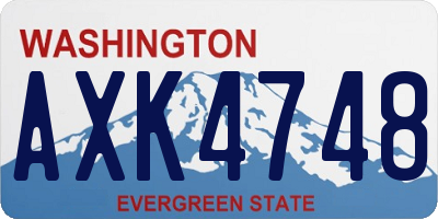 WA license plate AXK4748