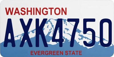 WA license plate AXK4750