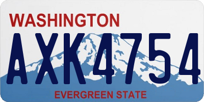 WA license plate AXK4754
