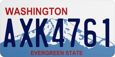 WA license plate AXK4761
