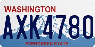 WA license plate AXK4780