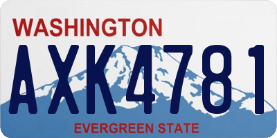 WA license plate AXK4781