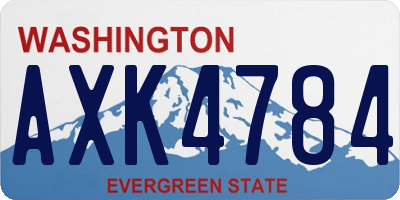 WA license plate AXK4784