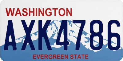 WA license plate AXK4786
