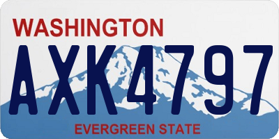 WA license plate AXK4797