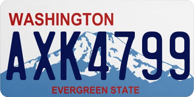WA license plate AXK4799