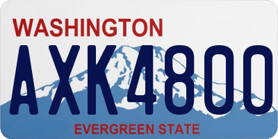 WA license plate AXK4800