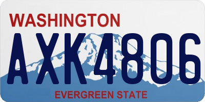 WA license plate AXK4806