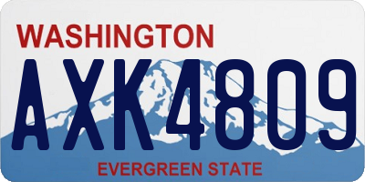 WA license plate AXK4809