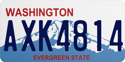 WA license plate AXK4814