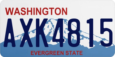 WA license plate AXK4815