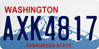 WA license plate AXK4817