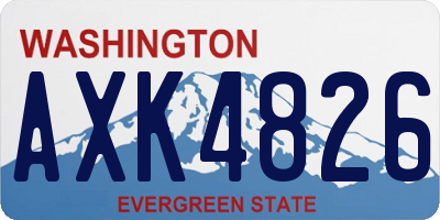 WA license plate AXK4826