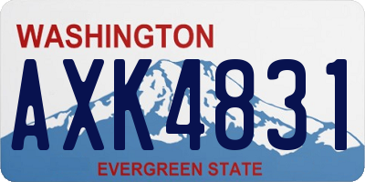 WA license plate AXK4831