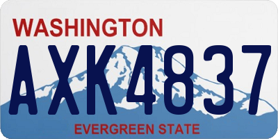 WA license plate AXK4837
