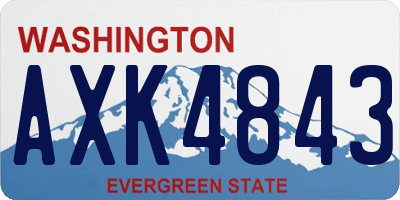 WA license plate AXK4843
