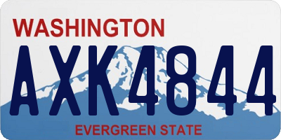 WA license plate AXK4844