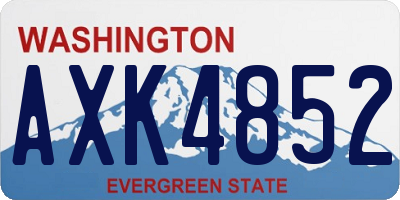 WA license plate AXK4852