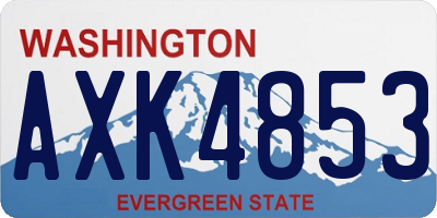WA license plate AXK4853