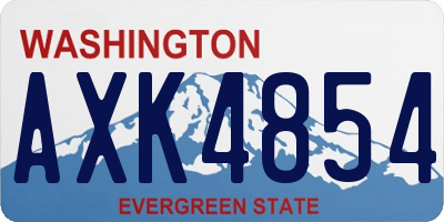 WA license plate AXK4854