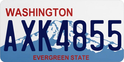 WA license plate AXK4855